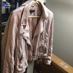 Coffeeshop large L women’s suede biker jacket pink